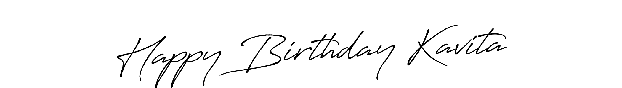 Also You can easily find your signature by using the search form. We will create Happy Birthday Kavita name handwritten signature images for you free of cost using Antro_Vectra_Bolder sign style. Happy Birthday Kavita signature style 7 images and pictures png