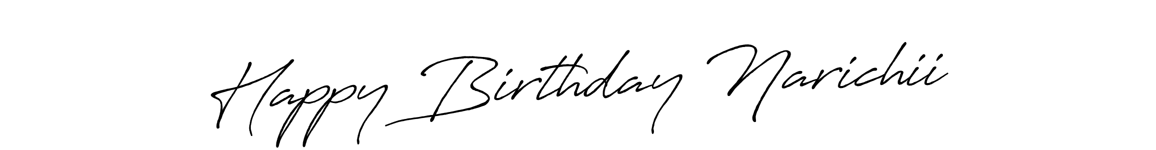 Also we have Happy Birthday Narichii name is the best signature style. Create professional handwritten signature collection using Antro_Vectra_Bolder autograph style. Happy Birthday Narichii signature style 7 images and pictures png