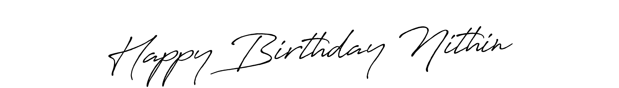 Antro_Vectra_Bolder is a professional signature style that is perfect for those who want to add a touch of class to their signature. It is also a great choice for those who want to make their signature more unique. Get Happy Birthday Nithin name to fancy signature for free. Happy Birthday Nithin signature style 7 images and pictures png
