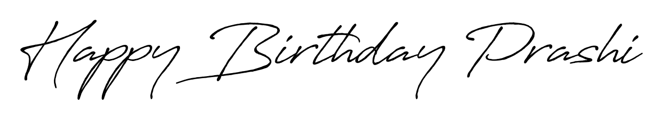 Create your official email sign-off with Happy Birthday Prashi name in Antro_Vectra_Bolder style. Crisp, clean, and perfectly legible across all screens. Happy Birthday Prashi signature style 7 images and pictures png