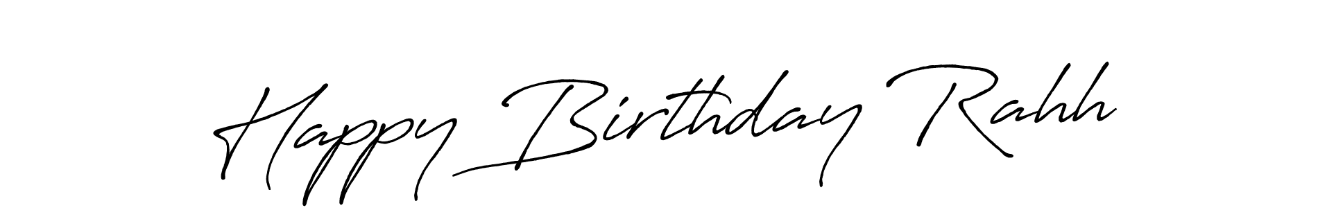 Antro_Vectra_Bolder is a professional signature style that is perfect for those who want to add a touch of class to their signature. It is also a great choice for those who want to make their signature more unique. Get Happy Birthday Rahh name to fancy signature for free. Happy Birthday Rahh signature style 7 images and pictures png