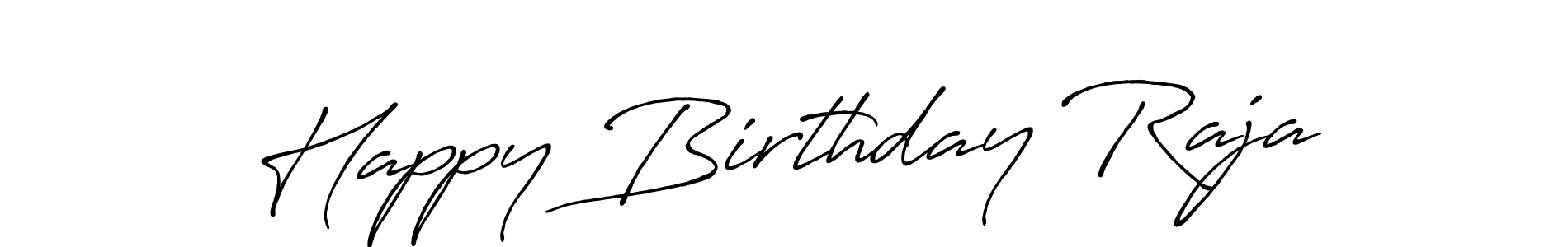 Use a signature maker to create a handwritten signature online. With this signature software, you can design (Antro_Vectra_Bolder) your own signature for name Happy Birthday Raja. Happy Birthday Raja signature style 7 images and pictures png