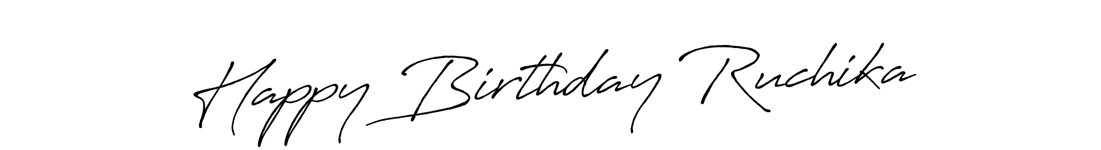 Design your own signature with our free online signature maker. With this signature software, you can create a handwritten (Antro_Vectra_Bolder) signature for name Happy Birthday Ruchika. Happy Birthday Ruchika signature style 7 images and pictures png