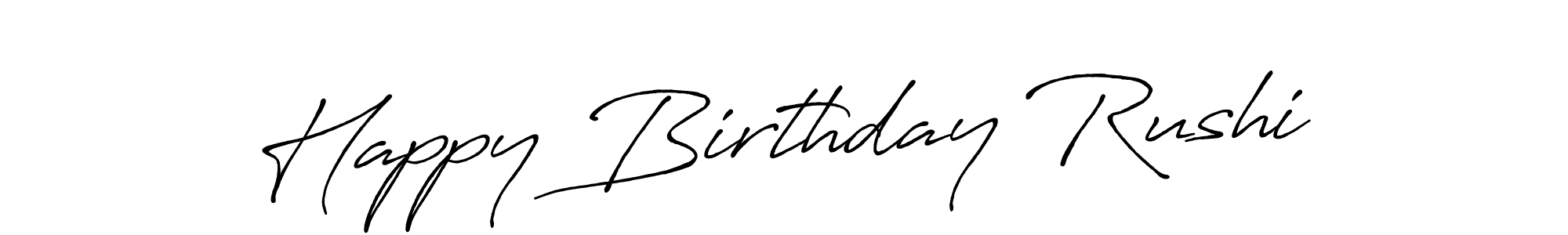 Best and Professional Signature Style for Happy Birthday Rushi. Antro_Vectra_Bolder Best Signature Style Collection. Happy Birthday Rushi signature style 7 images and pictures png