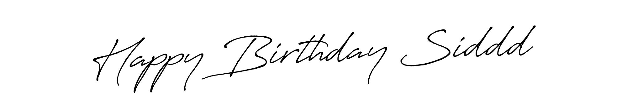 Antro_Vectra_Bolder is a professional signature style that is perfect for those who want to add a touch of class to their signature. It is also a great choice for those who want to make their signature more unique. Get Happy Birthday Siddd name to fancy signature for free. Happy Birthday Siddd signature style 7 images and pictures png