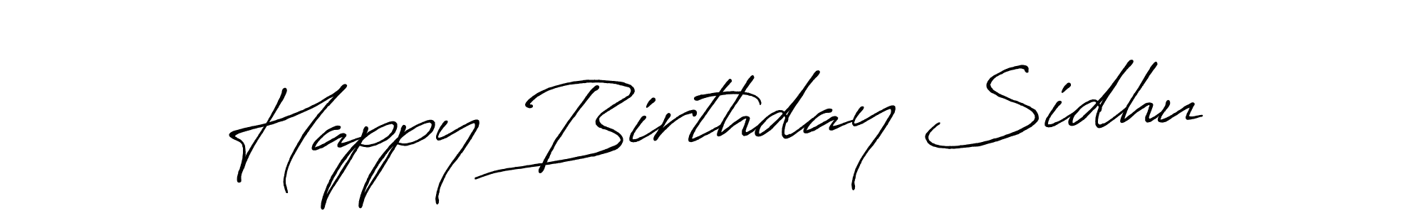 The best way (Antro_Vectra_Bolder) to make a short signature is to pick only two or three words in your name. The name Happy Birthday Sidhu include a total of six letters. For converting this name. Happy Birthday Sidhu signature style 7 images and pictures png