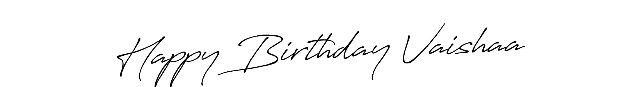 Create a beautiful signature design for name Happy Birthday Vaishaa. With this signature (Antro_Vectra_Bolder) fonts, you can make a handwritten signature for free. Happy Birthday Vaishaa signature style 7 images and pictures png