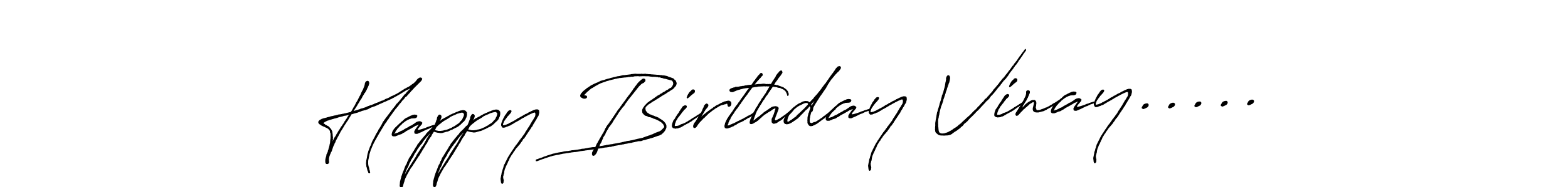 How to make Happy Birthday Vinay..... name signature. Use Antro_Vectra_Bolder style for creating short signs online. This is the latest handwritten sign. Happy Birthday Vinay..... signature style 7 images and pictures png