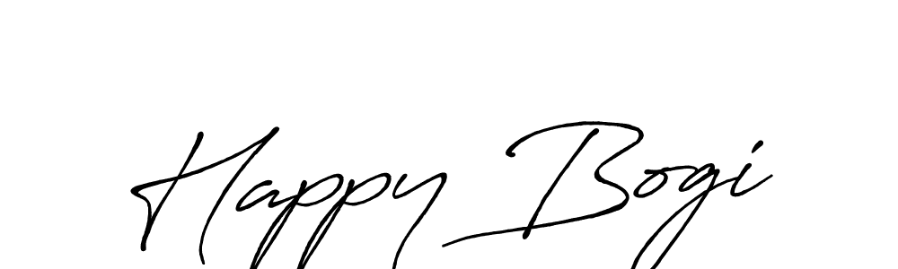 Happy Bogi stylish signature style. Best Handwritten Sign (Antro_Vectra_Bolder) for my name. Handwritten Signature Collection Ideas for my name Happy Bogi. Happy Bogi signature style 7 images and pictures png