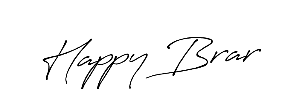 How to make Happy Brar name signature. Use Antro_Vectra_Bolder style for creating short signs online. This is the latest handwritten sign. Happy Brar signature style 7 images and pictures png