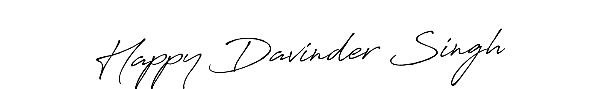 How to make Happy Davinder Singh name signature. Use Antro_Vectra_Bolder style for creating short signs online. This is the latest handwritten sign. Happy Davinder Singh signature style 7 images and pictures png