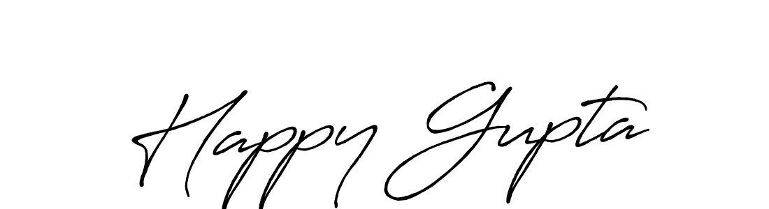 Happy Gupta stylish signature style. Best Handwritten Sign (Antro_Vectra_Bolder) for my name. Handwritten Signature Collection Ideas for my name Happy Gupta. Happy Gupta signature style 7 images and pictures png