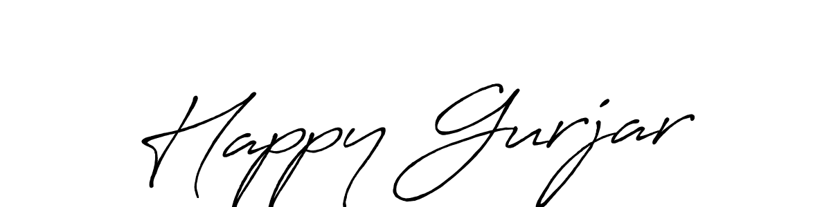 Make a beautiful signature design for name Happy Gurjar. With this signature (Antro_Vectra_Bolder) style, you can create a handwritten signature for free. Happy Gurjar signature style 7 images and pictures png