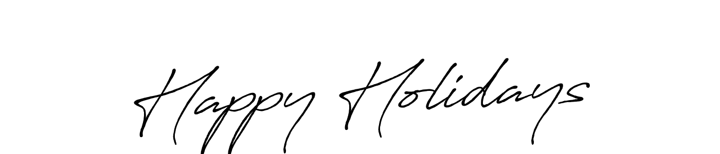 Also You can easily find your signature by using the search form. We will create Happy Holidays name handwritten signature images for you free of cost using Antro_Vectra_Bolder sign style. Happy Holidays signature style 7 images and pictures png