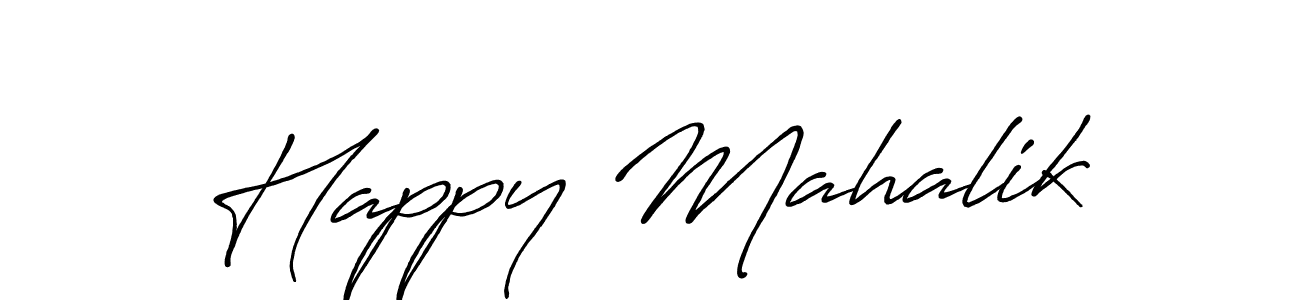 Design your own signature with our free online signature maker. With this signature software, you can create a handwritten (Antro_Vectra_Bolder) signature for name Happy Mahalik. Happy Mahalik signature style 7 images and pictures png