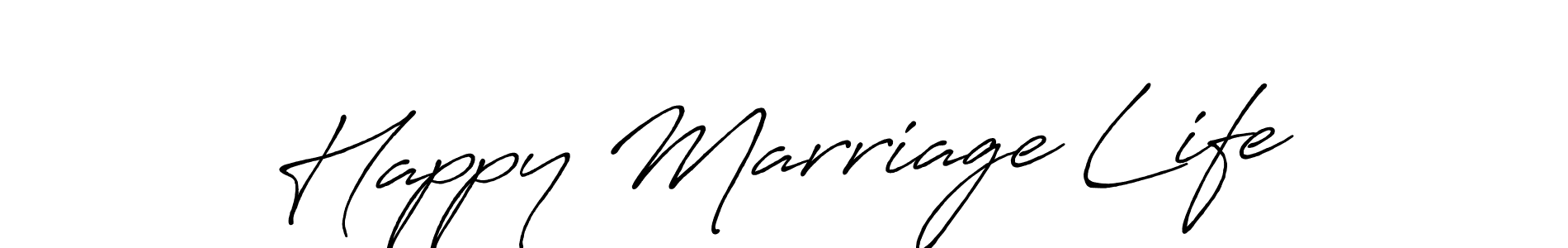 Similarly Antro_Vectra_Bolder is the best handwritten signature design. Signature creator online .You can use it as an online autograph creator for name Happy Marriage Life. Happy Marriage Life signature style 7 images and pictures png