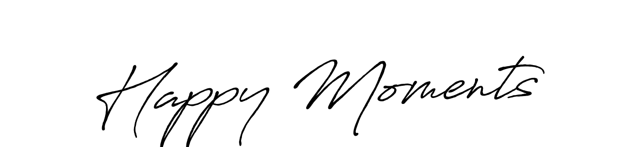 Happy Moments stylish signature style. Best Handwritten Sign (Antro_Vectra_Bolder) for my name. Handwritten Signature Collection Ideas for my name Happy Moments. Happy Moments signature style 7 images and pictures png