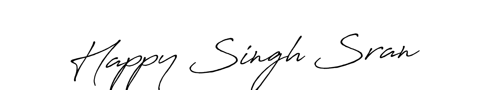 Create a beautiful signature design for name Happy Singh Sran. With this signature (Antro_Vectra_Bolder) fonts, you can make a handwritten signature for free. Happy Singh Sran signature style 7 images and pictures png