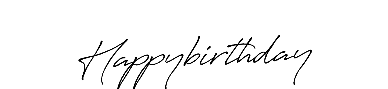 How to make Happybirthday signature? Antro_Vectra_Bolder is a professional autograph style. Create handwritten signature for Happybirthday name. Happybirthday signature style 7 images and pictures png