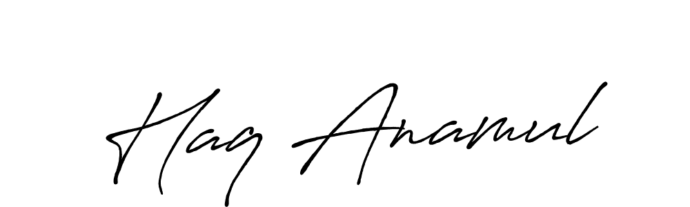 Also You can easily find your signature by using the search form. We will create Haq Anamul name handwritten signature images for you free of cost using Antro_Vectra_Bolder sign style. Haq Anamul signature style 7 images and pictures png