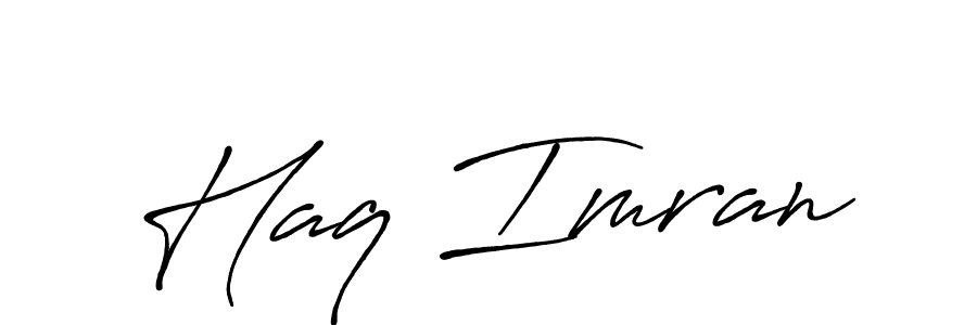 Create a beautiful signature design for name Haq Imran. With this signature (Antro_Vectra_Bolder) fonts, you can make a handwritten signature for free. Haq Imran signature style 7 images and pictures png