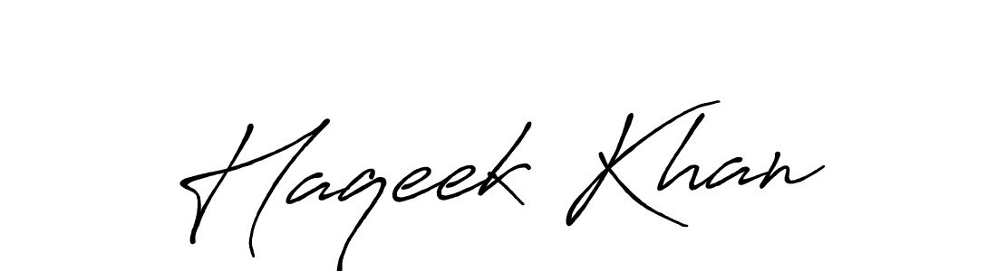 How to make Haqeek Khan signature? Antro_Vectra_Bolder is a professional autograph style. Create handwritten signature for Haqeek Khan name. Haqeek Khan signature style 7 images and pictures png