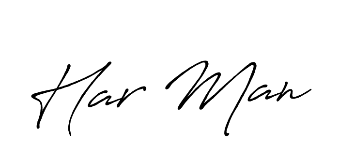 Also we have Har Man name is the best signature style. Create professional handwritten signature collection using Antro_Vectra_Bolder autograph style. Har Man signature style 7 images and pictures png