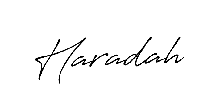 Create a beautiful signature design for name Haradah. With this signature (Antro_Vectra_Bolder) fonts, you can make a handwritten signature for free. Haradah signature style 7 images and pictures png