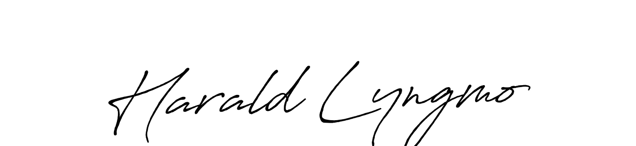 How to make Harald Lyngmo name signature. Use Antro_Vectra_Bolder style for creating short signs online. This is the latest handwritten sign. Harald Lyngmo signature style 7 images and pictures png