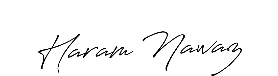 Also You can easily find your signature by using the search form. We will create Haram Nawaz name handwritten signature images for you free of cost using Antro_Vectra_Bolder sign style. Haram Nawaz signature style 7 images and pictures png