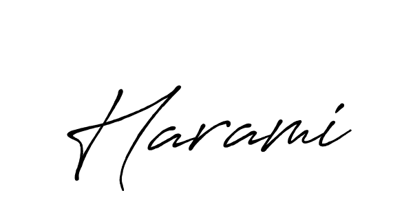 Use a signature maker to create a handwritten signature online. With this signature software, you can design (Antro_Vectra_Bolder) your own signature for name Harami. Harami signature style 7 images and pictures png