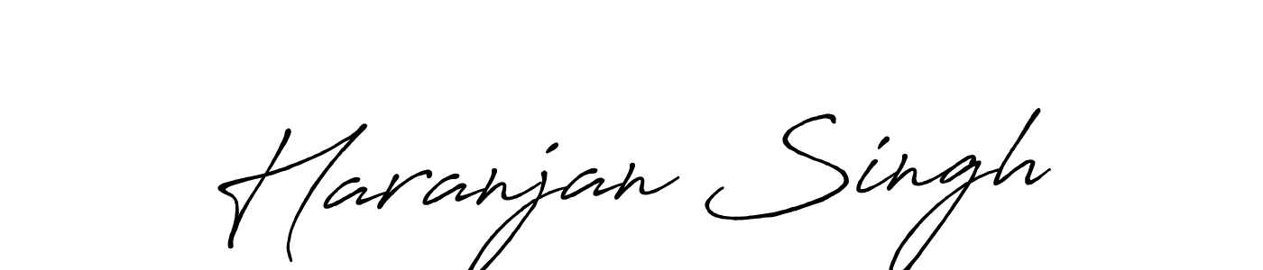 How to make Haranjan Singh name signature. Use Antro_Vectra_Bolder style for creating short signs online. This is the latest handwritten sign. Haranjan Singh signature style 7 images and pictures png