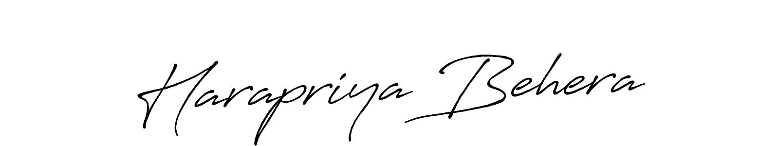 Make a beautiful signature design for name Harapriya Behera. With this signature (Antro_Vectra_Bolder) style, you can create a handwritten signature for free. Harapriya Behera signature style 7 images and pictures png