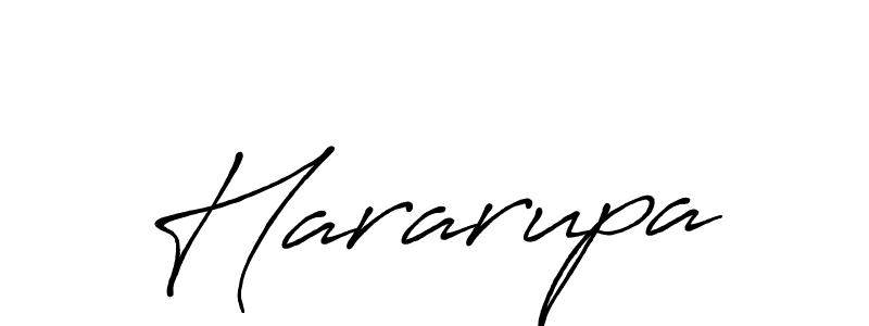Use a signature maker to create a handwritten signature online. With this signature software, you can design (Antro_Vectra_Bolder) your own signature for name Hararupa. Hararupa signature style 7 images and pictures png