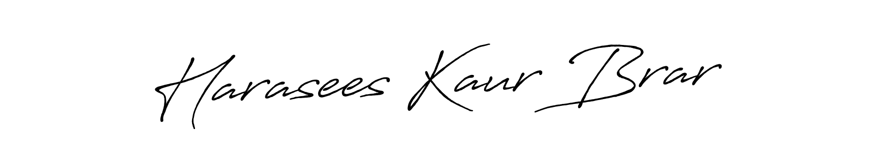 The best way (Antro_Vectra_Bolder) to make a short signature is to pick only two or three words in your name. The name Harasees Kaur Brar include a total of six letters. For converting this name. Harasees Kaur Brar signature style 7 images and pictures png