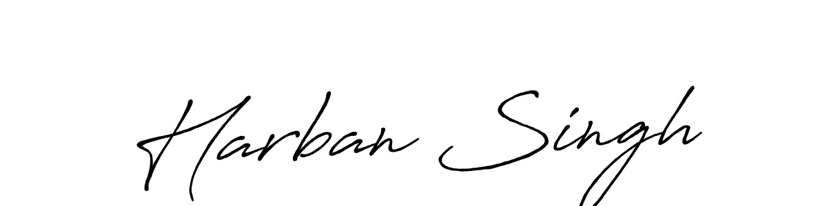 Create a beautiful signature design for name Harban Singh. With this signature (Antro_Vectra_Bolder) fonts, you can make a handwritten signature for free. Harban Singh signature style 7 images and pictures png