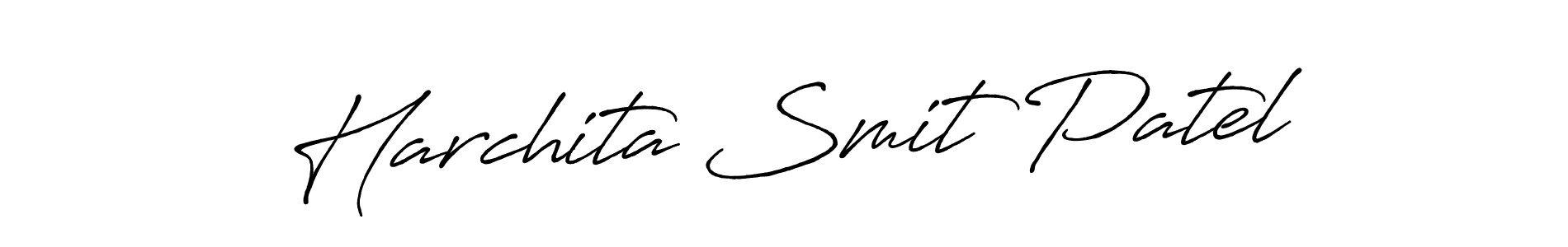 You should practise on your own different ways (Antro_Vectra_Bolder) to write your name (Harchita Smit Patel) in signature. don't let someone else do it for you. Harchita Smit Patel signature style 7 images and pictures png