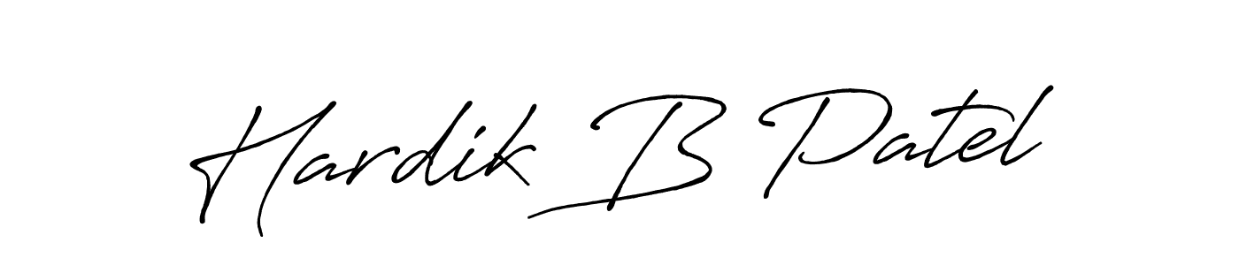 Antro_Vectra_Bolder is a professional signature style that is perfect for those who want to add a touch of class to their signature. It is also a great choice for those who want to make their signature more unique. Get Hardik B Patel name to fancy signature for free. Hardik B Patel signature style 7 images and pictures png