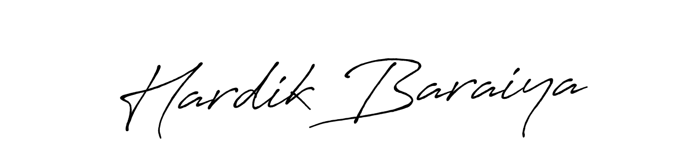 How to make Hardik Baraiya name signature. Use Antro_Vectra_Bolder style for creating short signs online. This is the latest handwritten sign. Hardik Baraiya signature style 7 images and pictures png