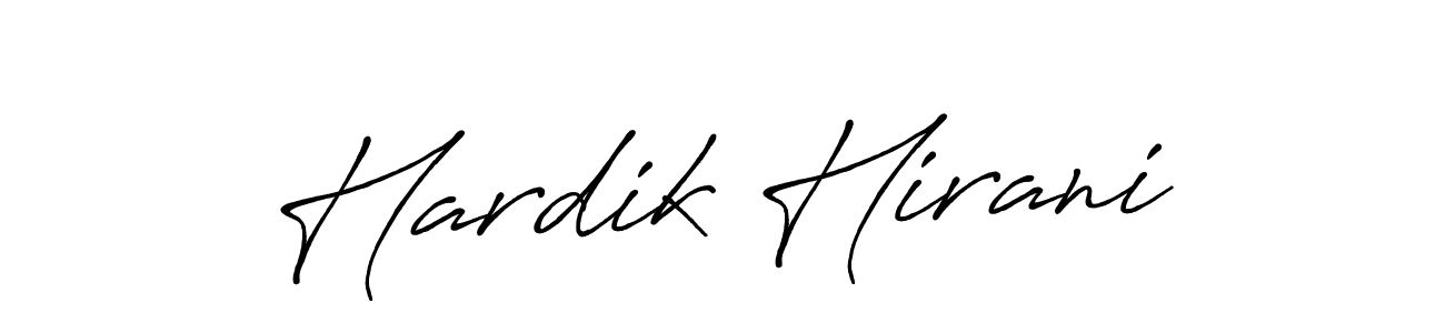 How to make Hardik Hirani name signature. Use Antro_Vectra_Bolder style for creating short signs online. This is the latest handwritten sign. Hardik Hirani signature style 7 images and pictures png