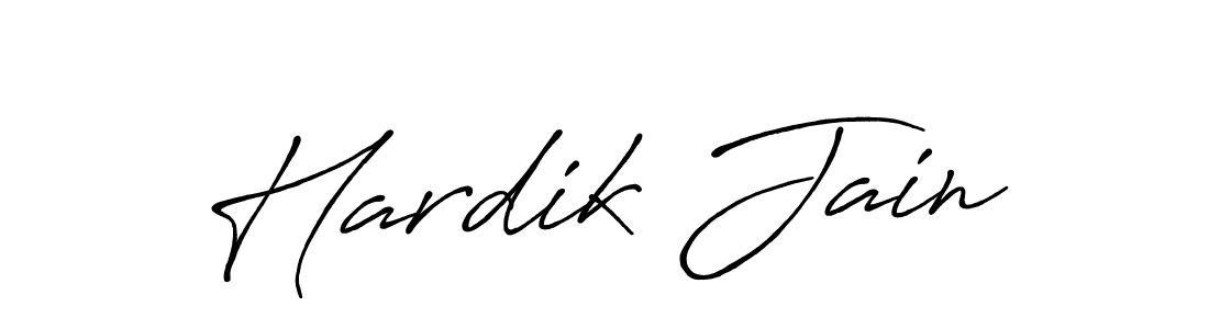 Make a beautiful signature design for name Hardik Jain. With this signature (Antro_Vectra_Bolder) style, you can create a handwritten signature for free. Hardik Jain signature style 7 images and pictures png