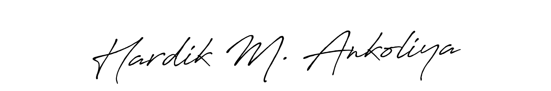 It looks lik you need a new signature style for name Hardik M. Ankoliya. Design unique handwritten (Antro_Vectra_Bolder) signature with our free signature maker in just a few clicks. Hardik M. Ankoliya signature style 7 images and pictures png