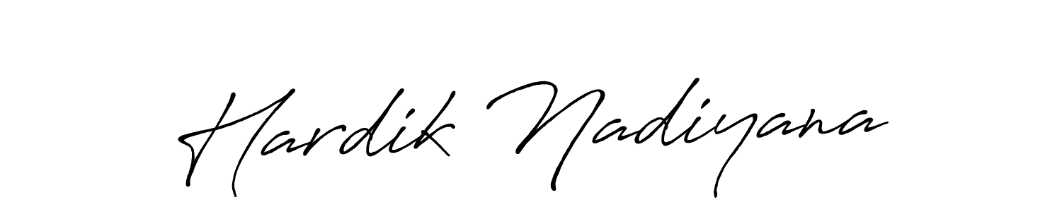 Make a beautiful signature design for name Hardik Nadiyana. With this signature (Antro_Vectra_Bolder) style, you can create a handwritten signature for free. Hardik Nadiyana signature style 7 images and pictures png