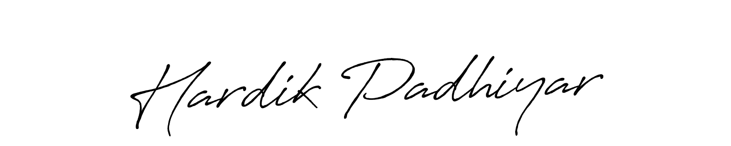 Hardik Padhiyar stylish signature style. Best Handwritten Sign (Antro_Vectra_Bolder) for my name. Handwritten Signature Collection Ideas for my name Hardik Padhiyar. Hardik Padhiyar signature style 7 images and pictures png