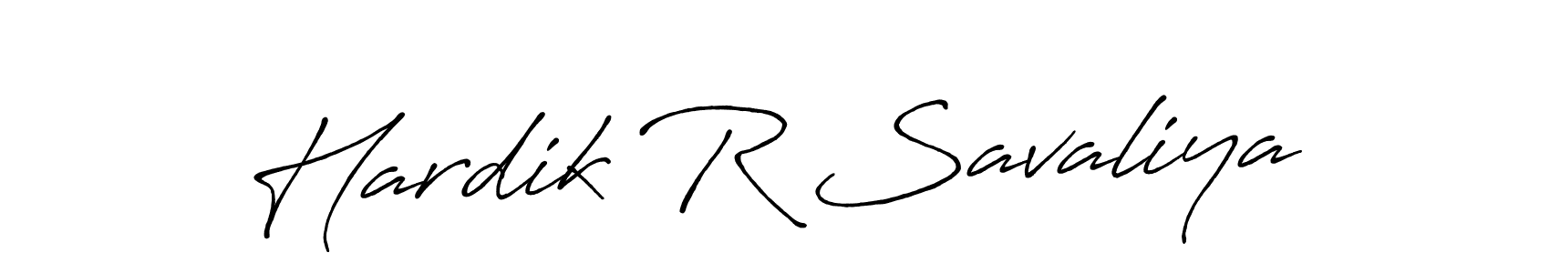 Hardik R Savaliya stylish signature style. Best Handwritten Sign (Antro_Vectra_Bolder) for my name. Handwritten Signature Collection Ideas for my name Hardik R Savaliya. Hardik R Savaliya signature style 7 images and pictures png