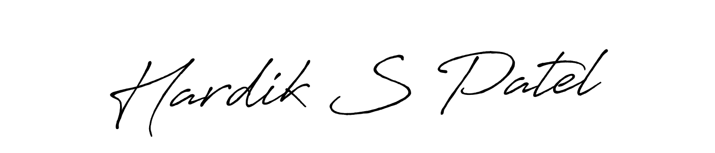 Make a beautiful signature design for name Hardik S Patel. With this signature (Antro_Vectra_Bolder) style, you can create a handwritten signature for free. Hardik S Patel signature style 7 images and pictures png