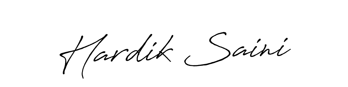 Use a signature maker to create a handwritten signature online. With this signature software, you can design (Antro_Vectra_Bolder) your own signature for name Hardik Saini. Hardik Saini signature style 7 images and pictures png