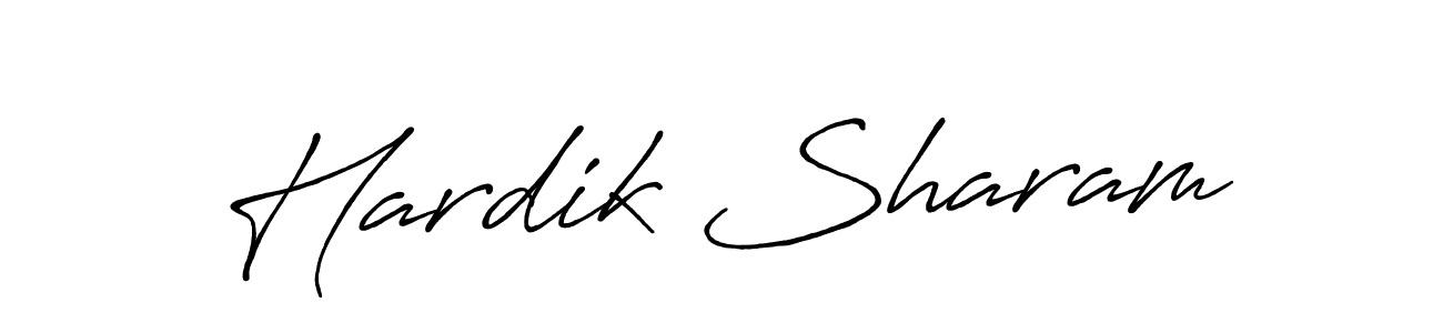 Hardik Sharam stylish signature style. Best Handwritten Sign (Antro_Vectra_Bolder) for my name. Handwritten Signature Collection Ideas for my name Hardik Sharam. Hardik Sharam signature style 7 images and pictures png
