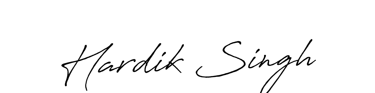 Hardik Singh stylish signature style. Best Handwritten Sign (Antro_Vectra_Bolder) for my name. Handwritten Signature Collection Ideas for my name Hardik Singh. Hardik Singh signature style 7 images and pictures png