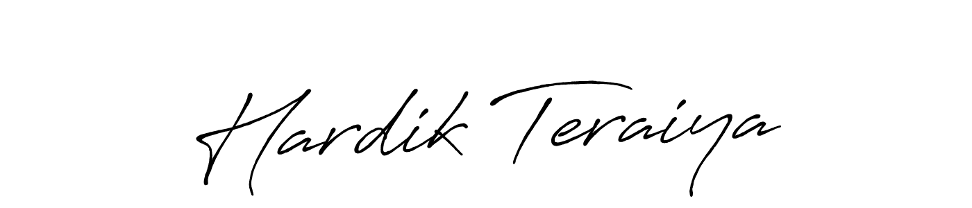 It looks lik you need a new signature style for name Hardik Teraiya. Design unique handwritten (Antro_Vectra_Bolder) signature with our free signature maker in just a few clicks. Hardik Teraiya signature style 7 images and pictures png